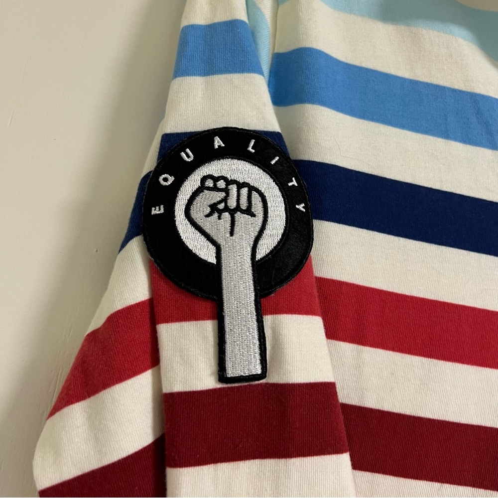 PSK Collective Rugby Equality Patch Collared Rainbow Top w/ WSF Sleeve Patch, S - Picture 9 of 14